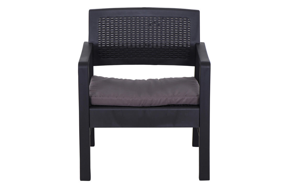ProGarden Balkonset Kraka anthrazit Kunststoff B/H/L: ca. 60x42x70 cm Kraka - anthrazit (70,00/60,00/42,00cm) - ProGarden
