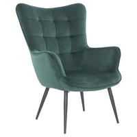 byLIVING Sessel UTA dunkelgrün schwarz Stoff Metall B/H/T: ca. 72x97x80 cm UTA - schwarz/dunkelgrün (72,00/97,00/80,00cm) - byLIVING