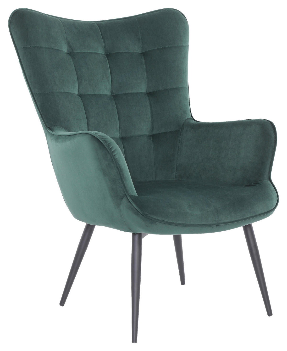 byLIVING Sessel UTA dunkelgrün schwarz Stoff Metall B/H/T: ca. 72x97x80 cm  ▷ online bei POCO kaufen
