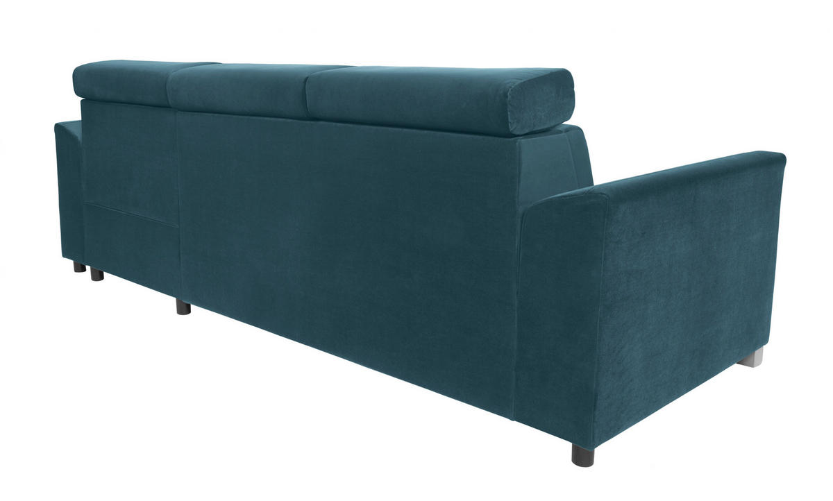 Funktionsecke Evia petrol Microfaser B/H/T: ca. 243x85x186 cm Evia - petrol/silber (243,00/85,00/186,00cm)