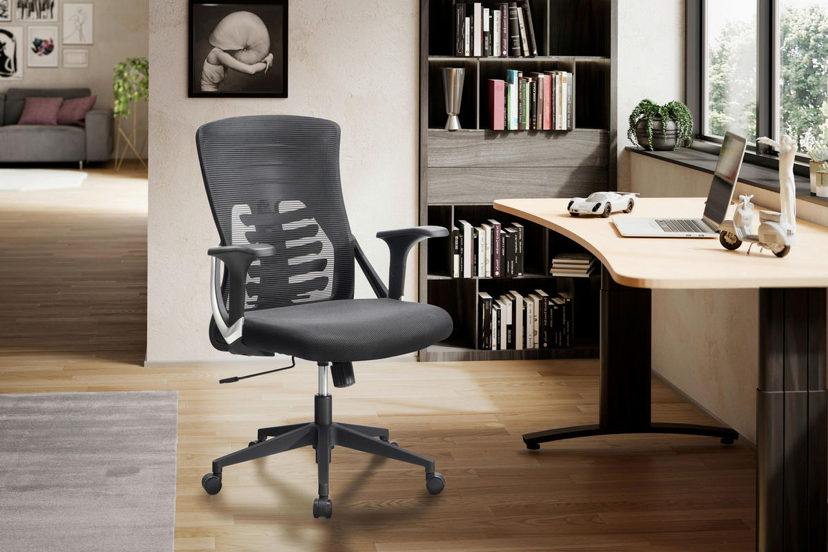 Drehstuhl schwarz Bürostuhl - schwarz (65,00/104,00/65,00cm) - Amstyle