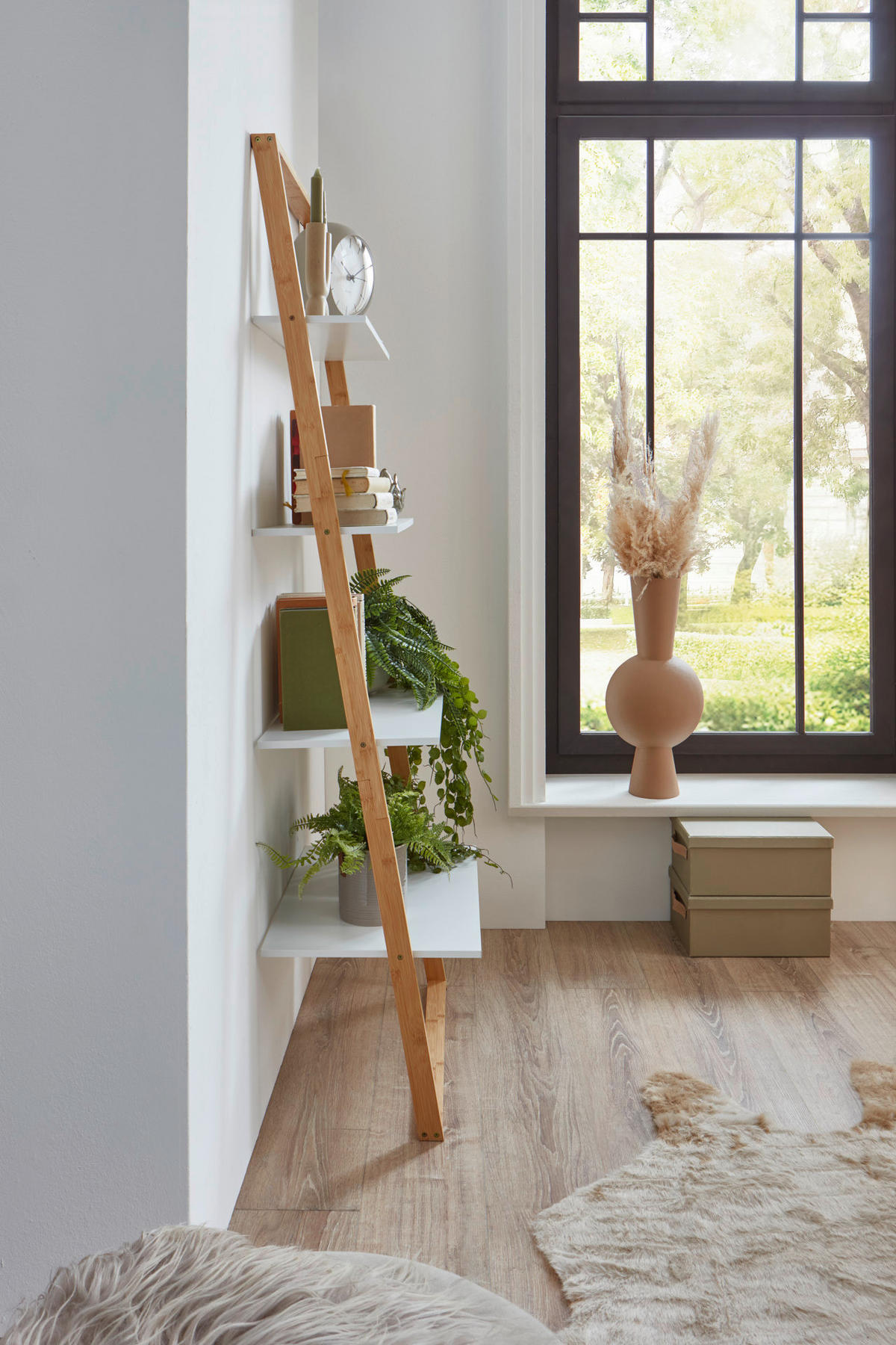 Regal natur weiß B/H/T: ca. 61x164x37 cm KLEINMÖBEL Regal - weiß/natur (61,00/164,00/37,00cm) - xonox.home