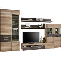 Wohnwand  Eiche Antik Nachbildung Touchwood Nachbildung B/H/T: ca. 320x207x52 cm Nabou_Wohnwand NBUM01-P74 - Eiche (320,00/207,00/52,00cm)