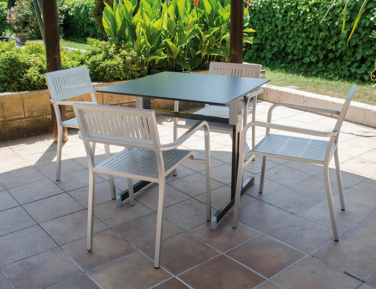 Alco Säulenesstisch Gastro anthrazit Stahl B/H/L: ca. 80x74x80 cm Gastro - anthrazit (80,00/80,00/74,00cm) - Alco