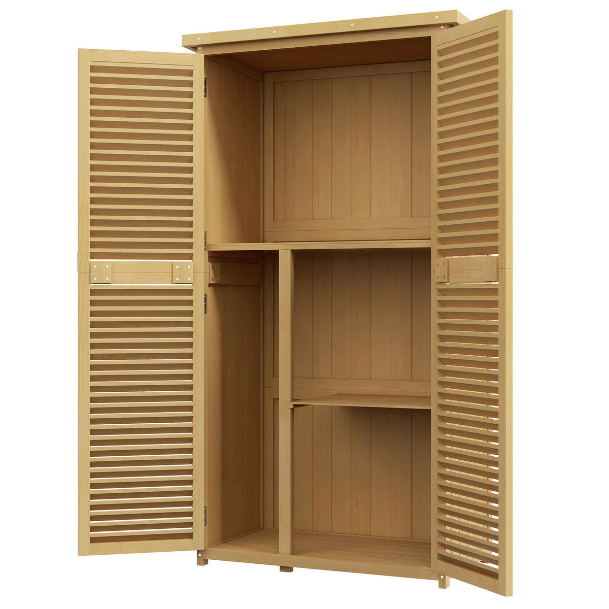 Outsunny Gartenschrank gelb Kiefer B/H/L: ca. 46,5x160x87 cm Gartenschrank - gelb (87,00/46,50/160,00cm) - Outsunny