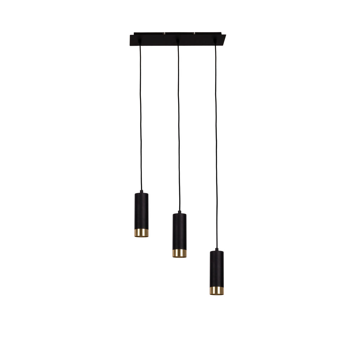 Näve Leuchten Pendelleuchte 7095122 schwarz Metall B/H/T: ca. 48x150x9 cm GU10 3 Brennstellen Fridu - schwarz (48,00/150,00/9,00cm) - Näve Leuchten