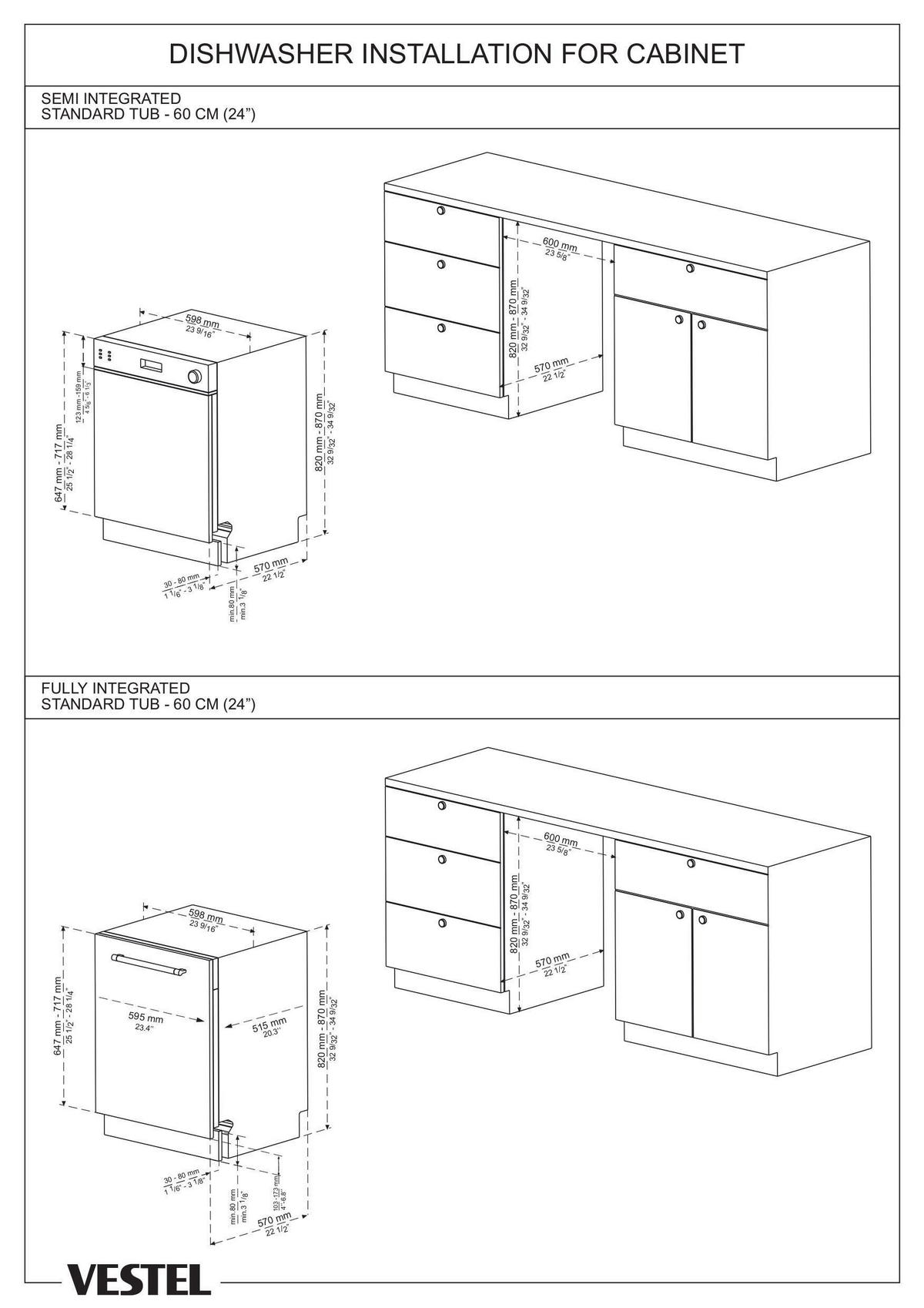 Mican Einbaugeschirrspüler GSV60D Edelstahloptik Edelstahl B/H/T: ca. 59,8x82x55 cm GSV60D - Edelstahloptik (59,80/82,00/55,00cm) - Mican