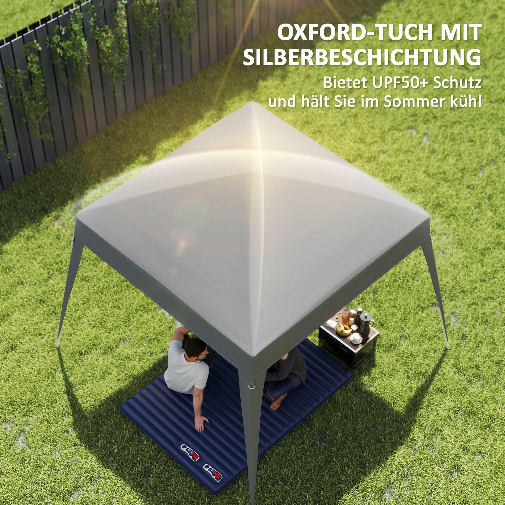 Outsunny Ersatzdach hellgrau Polyester B/H/L: ca. 300x1x300 cm Ersatzdach - hellgrau (300,00/300,00/1,00cm) - Outsunny
