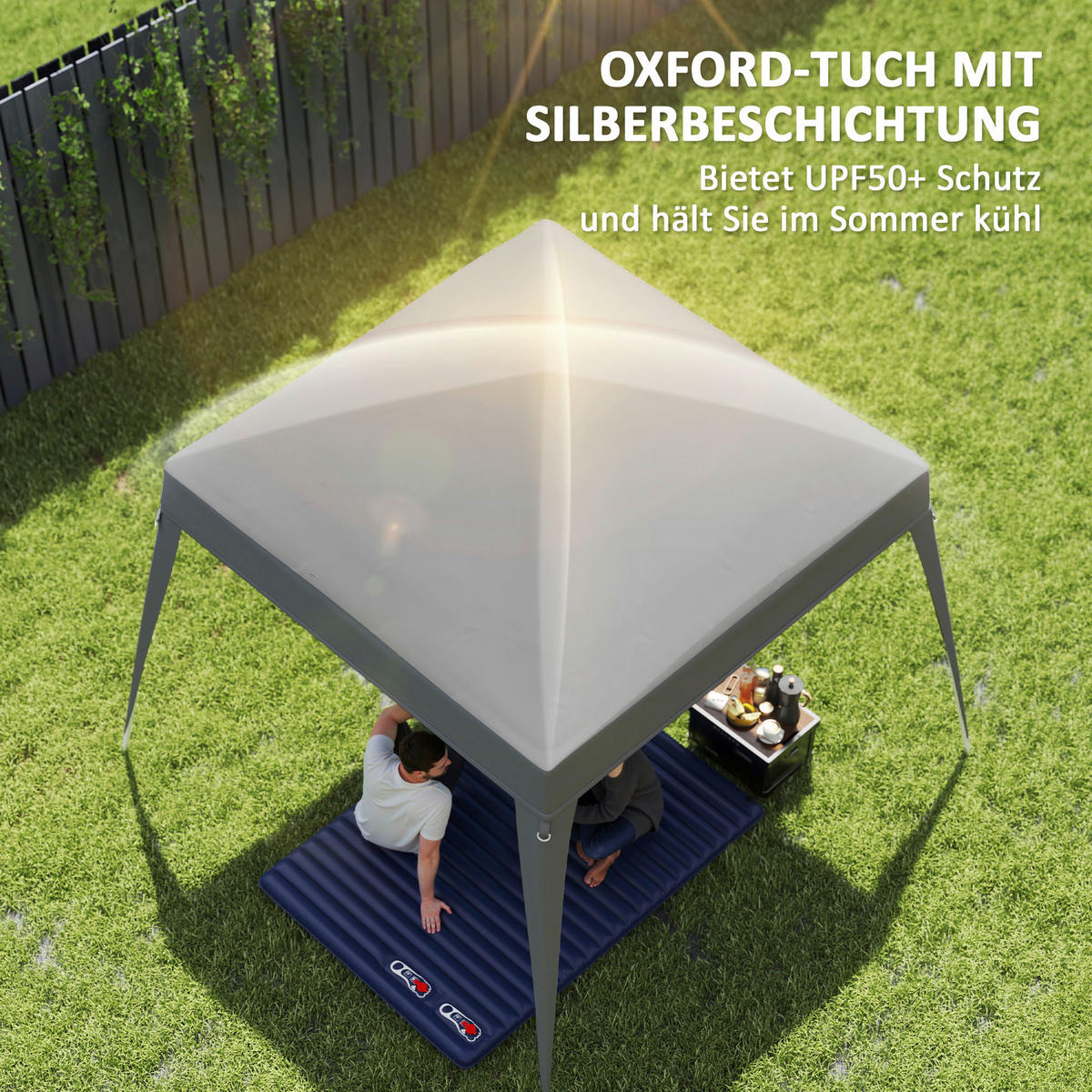 Outsunny Ersatzdach hellgrau Polyester B/H/L: ca. 300x1x300 cm Ersatzdach - hellgrau (300,00/300,00/1,00cm) - Outsunny