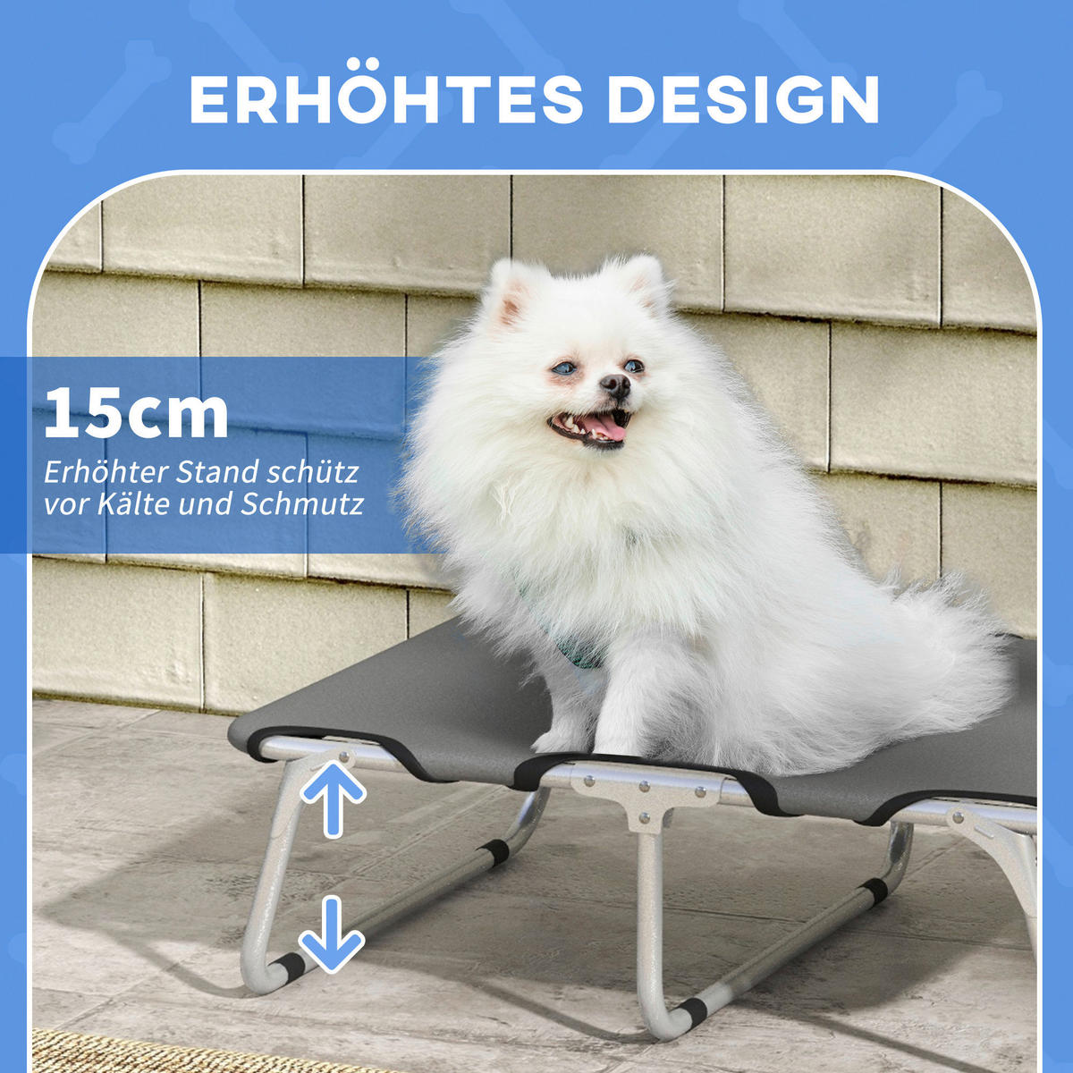 PawHut Hundebett grau Polyester-Mischgewebe B/H/L: ca. 58x20x71 cm Hundebett - grau (71,00/58,00/20,00cm) - PawHut