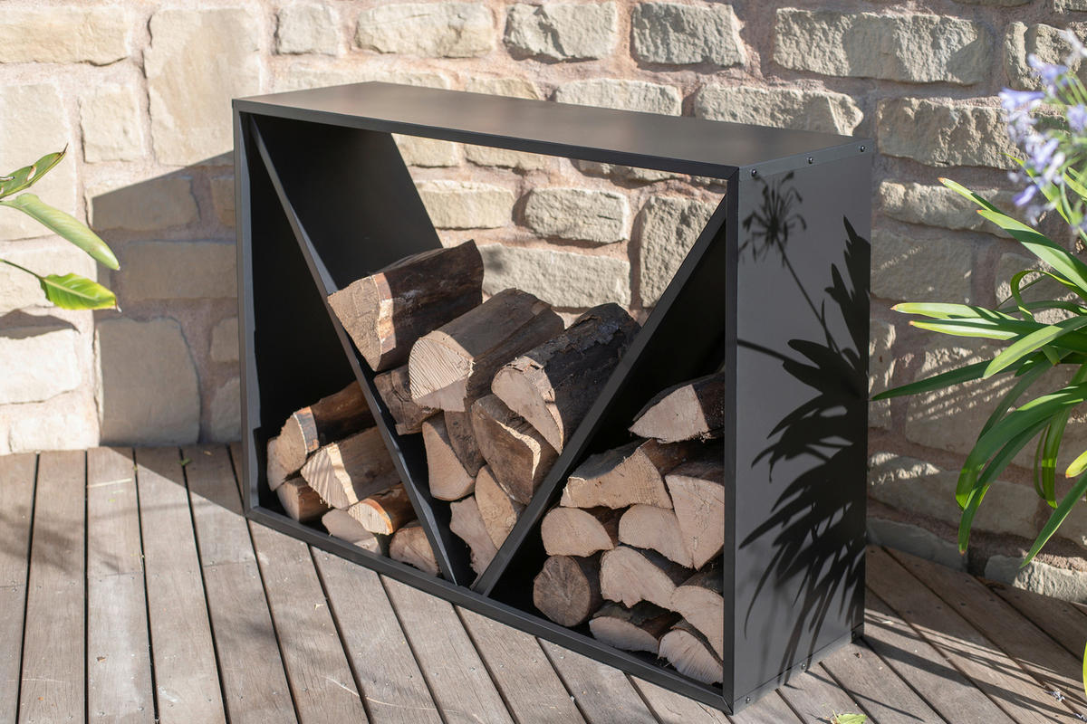 Westmann Kaminholzregal schwarz B/H/T: ca. 115x80x35 cm Kaminholzregal - schwarz (115,00/80,00/35,00cm) - Westmann