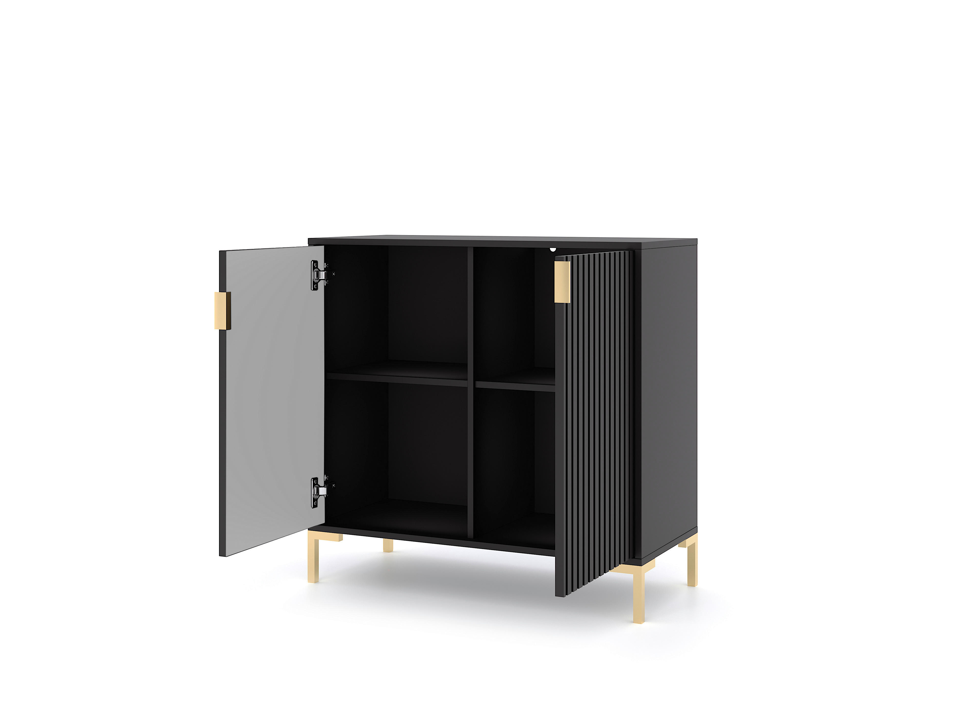 Kommode FLINN schwarz B/H/T: ca. 88,2x85,8x40 cm FLINN - schwarz (88,20/85,80/40,00cm) - WIPMEB