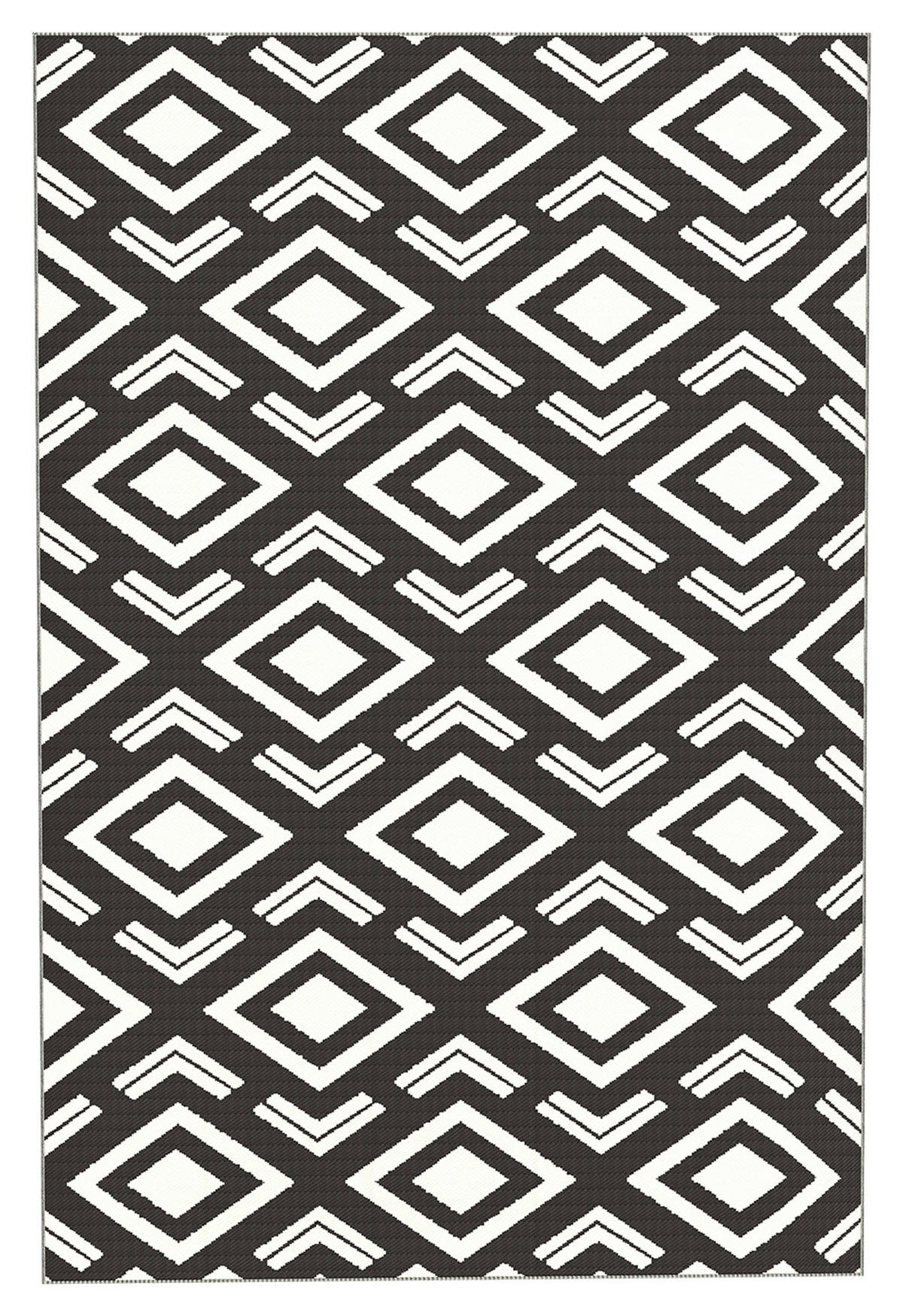 Outsunny Outdoor-Teppich schwarz B/H/L: ca. 274x1x182 cm Outdoor-Teppich - weiß/schwarz (182,00/274,00/1,00cm) - Outsunny