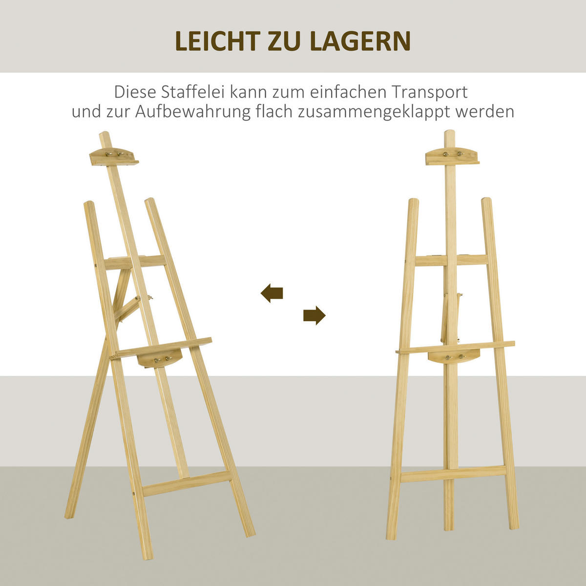 HOMCOM Staffelei natur Polypropylen B/H/L: ca. 5x51x71 cm Staffelei - natur (71,00/5,00/51,00cm) - HOMCOM