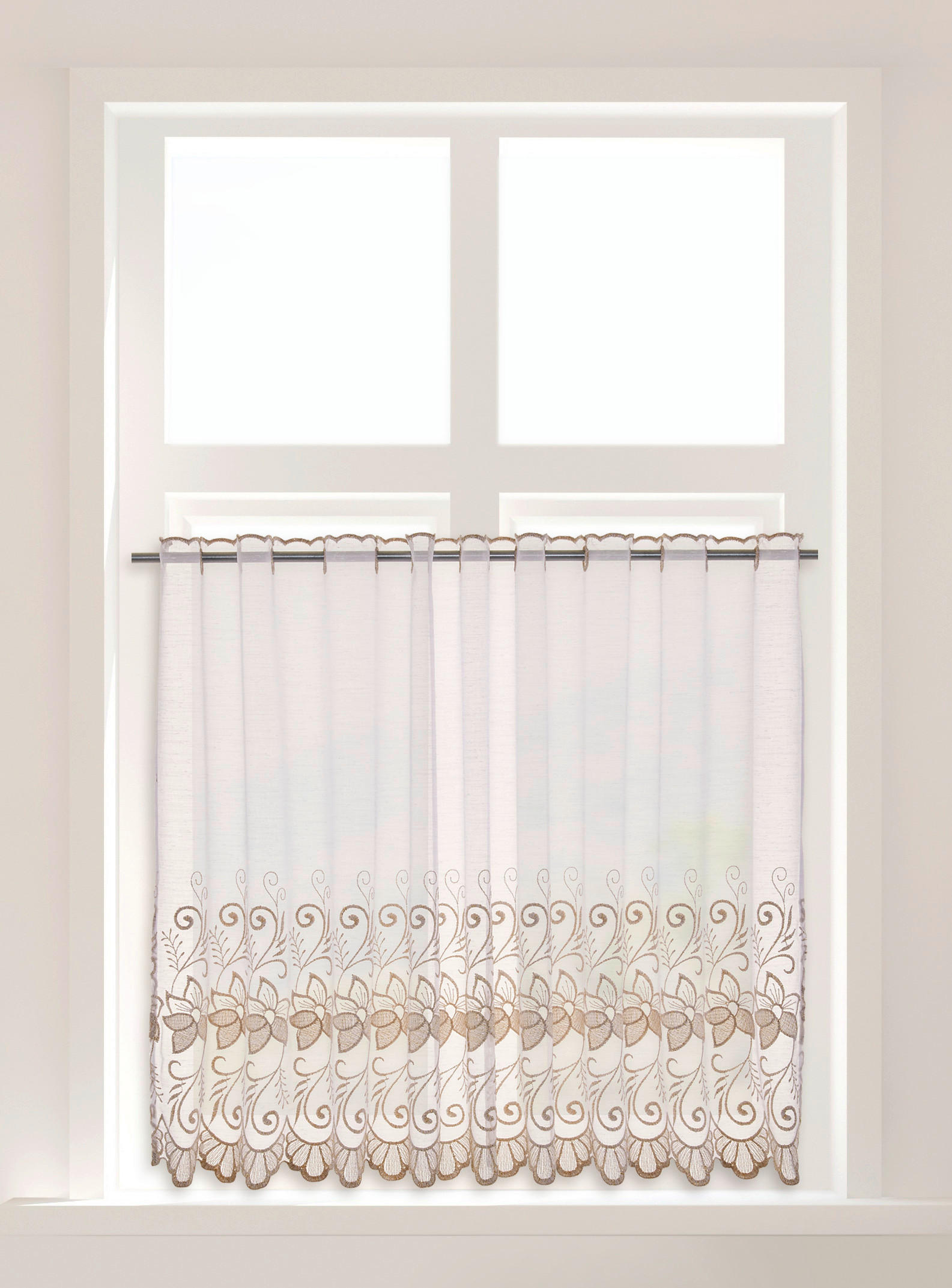 Scheibengardine Doris weiß B/L: ca. 140x110 cm Doris - gold/weiß (140,00/110,00cm) - POCOline