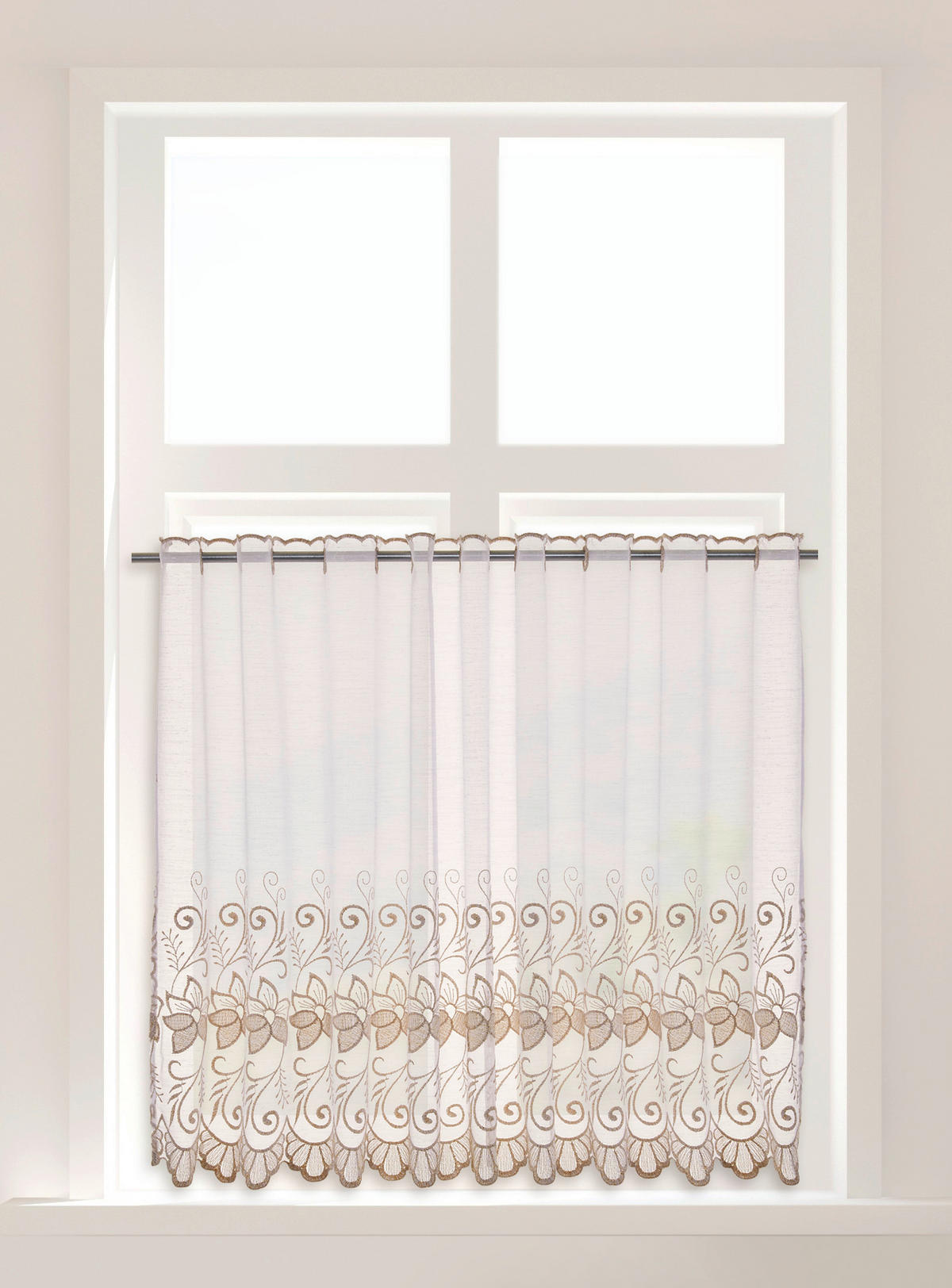 Scheibengardine Doris weiß B/L: ca. 140x110 cm Doris - gold/weiß (140,00/110,00cm) - POCOline