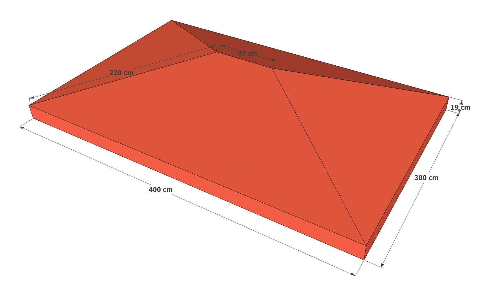 Thumbnail - Grasekamp Ersatzdach für Pavillon Aluoptik terracotta Polyester-Mischgewebe B/L: ca. 300x400 cm