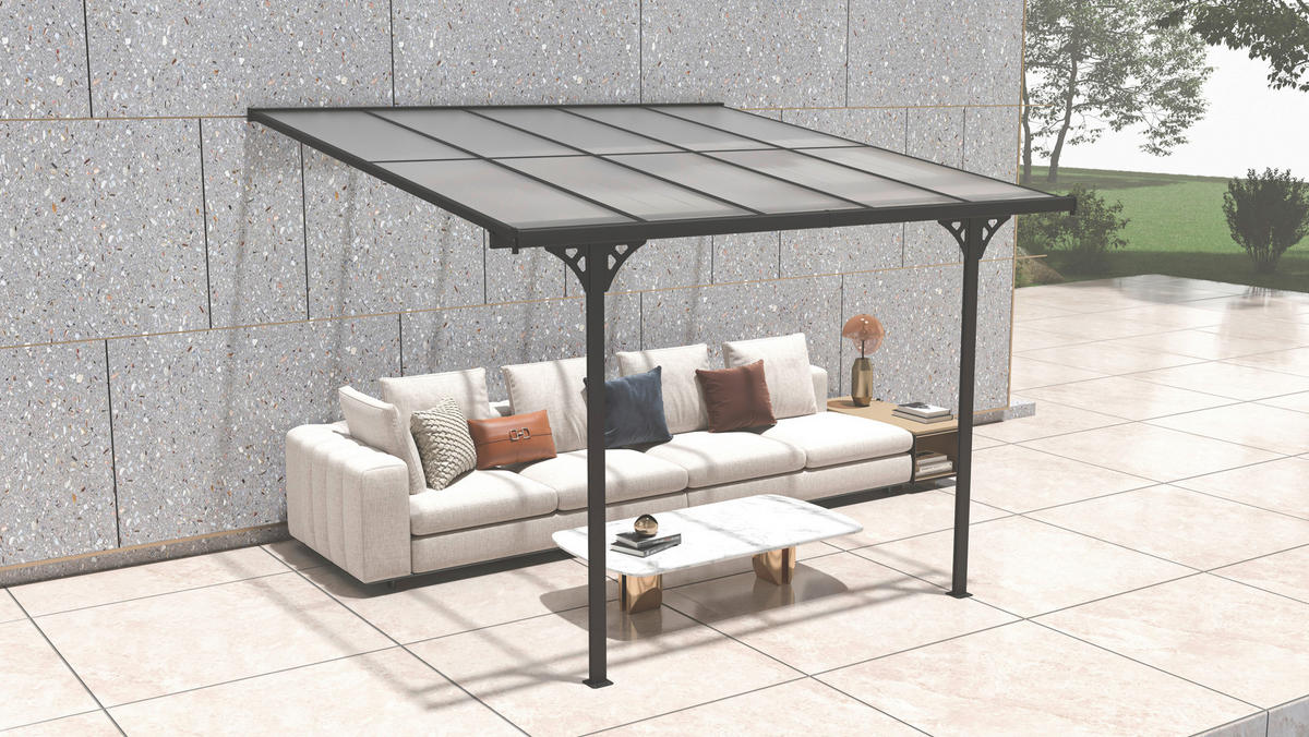 Westmann Terrassenüberdachung Bruce schwarz Aluminium B/H/T: ca. 313x270x300 cm Bruce - schwarz (313,00/270,00/300,00cm) - Westmann