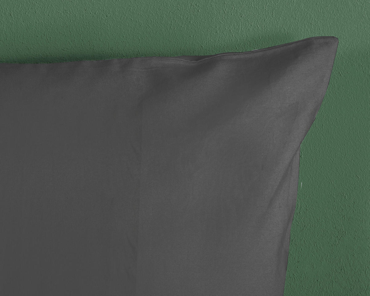 Bettwäsche anthrazit Baumwolle B/L: ca. 135x200 cm Bettwäsche-Baumwolle-Satin - anthrazit (135,00/200,00cm) - HIP