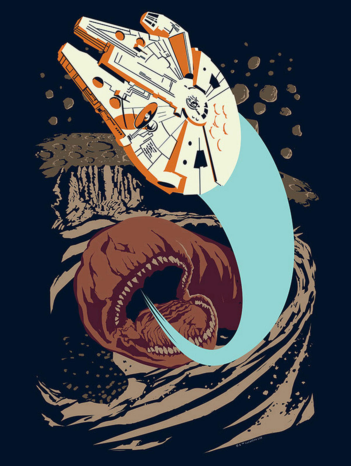 Komar Poster Star Wars Classic Vector Asteroid W Star Wars - Millenium Falcon B/L: ca. 30x40 cm Star Wars Classic Vector Asteroid W - (30,00/40,00cm) - Komar