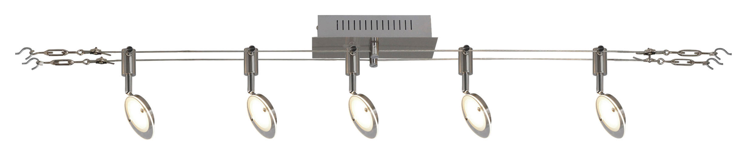 Näve Leuchten LED-Leuchten 1250842 stahlfarbig Kunststoff Metall B/H/T: ca. 1,4x14x120 cm 5 Brennstellen Tony - stahlfarbig (1,40/14,00/120,00cm) - Näve Leuchten