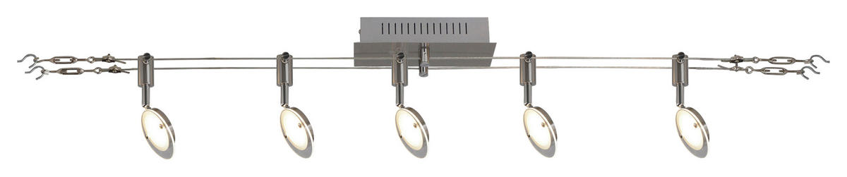 Näve Leuchten LED-Leuchten 1250842 stahlfarbig Kunststoff Metall B/H/T: ca. 1,4x14x120 cm 5 Brennstellen Tony - stahlfarbig (1,40/14,00/120,00cm) - Näve Leuchten