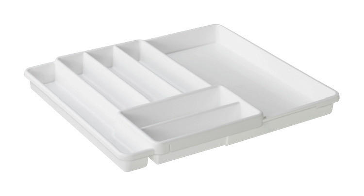 Rotho Besteckkasten DOMINO weiß Kunststoff B/H/L: ca. 34,1x5,1x39,7 cm DOMINO - weiß (39,70/34,10/5,10cm) - Rotho