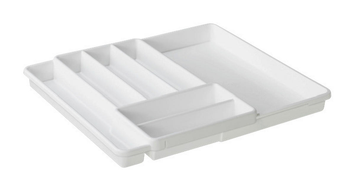 Rotho Besteckkasten DOMINO weiß Kunststoff B/H/L: ca. 34,1x5,1x39,7 cm DOMINO - weiß (39,70/34,10/5,10cm) - Rotho