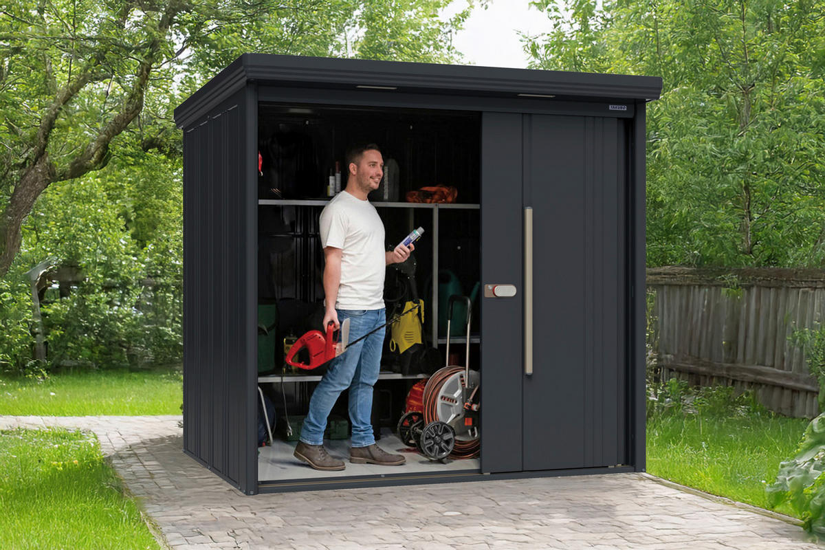 Takubo Gerätehaus Casa anthrazit B/H/L: ca. 220x211x159 cm Casa - anthrazit (159,00/220,00/211,00cm) - Takubo