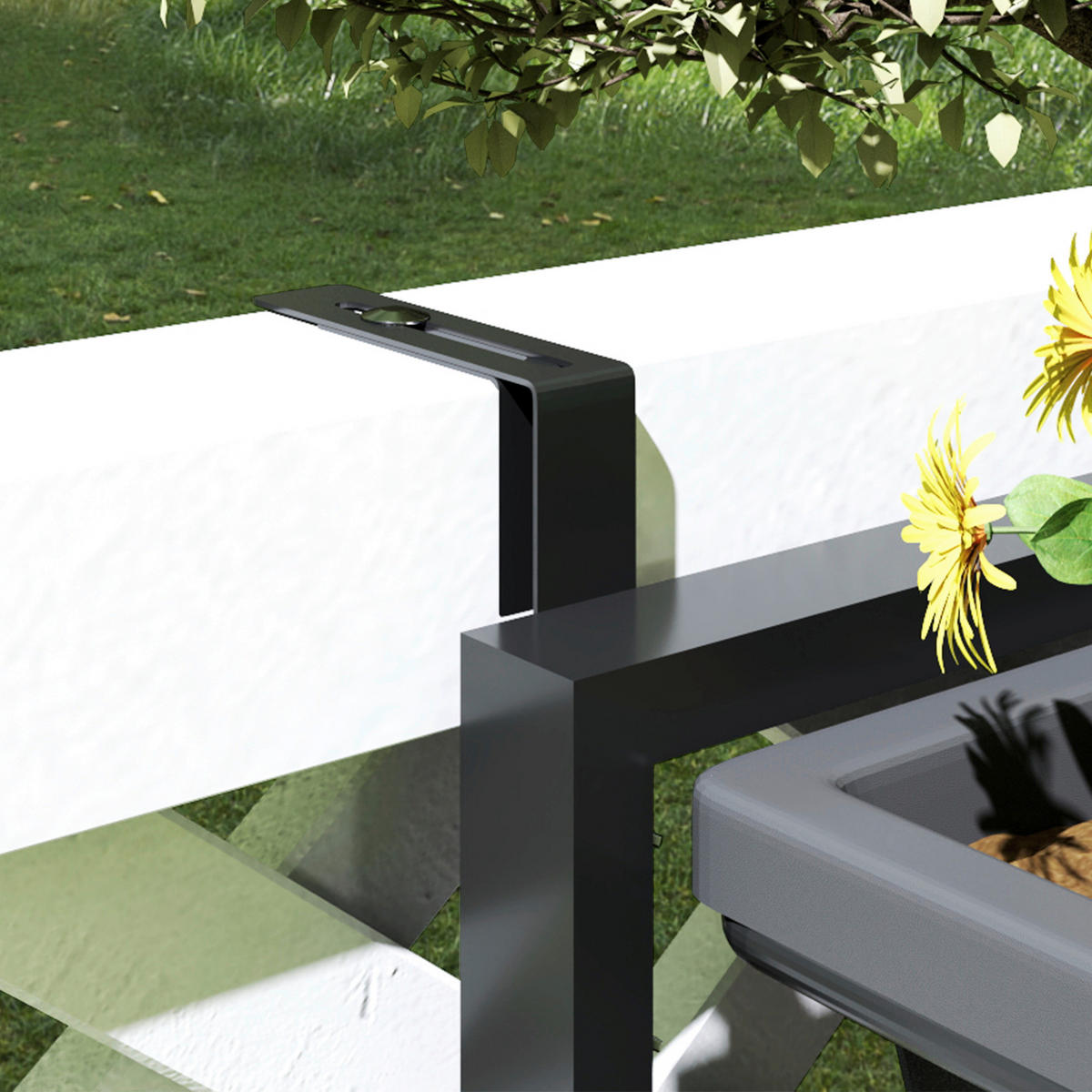Outsunny Pflanzentopf Set dunkelgrau Kunststoff B/H/L: ca. 42x100x56 cm Pflanzentopf Set - dunkelgrau (56,00/42,00/100,00cm) - Outsunny