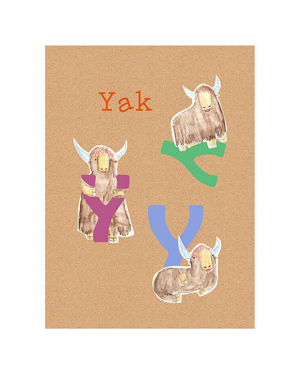 Komar Poster ABC Animal Y Buchstaben B/L: ca. 40x50 cm ABC Animal Y - (40,00/50,00cm) - Komar