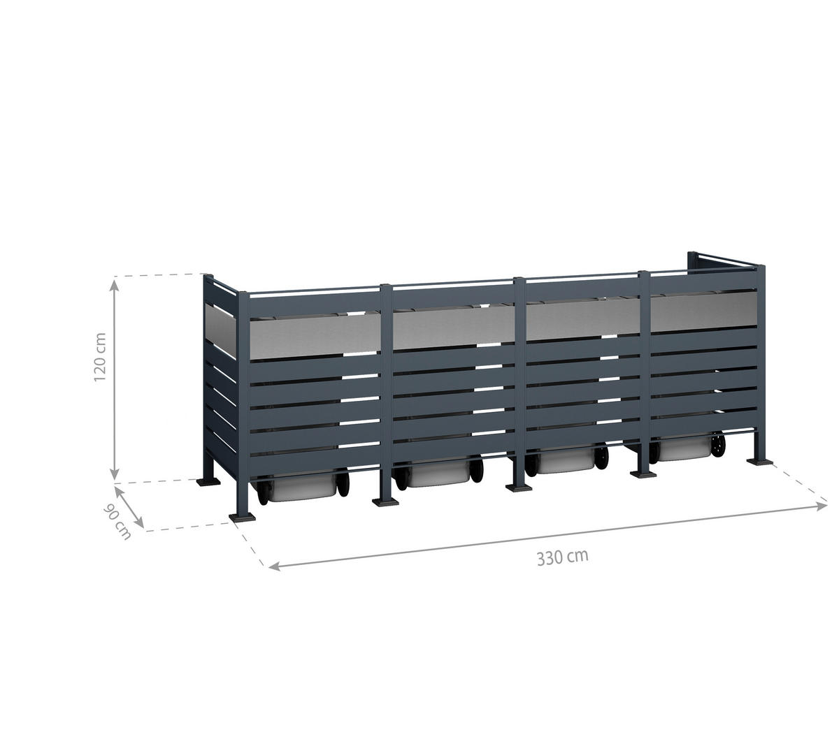 Westmann MülltonnenverkleidungBox Planum Box Planum - anthrazit (90,00/330,00/120,00cm) - Westmann