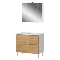 Badezimmer-Set 7948-559 weiß Eiche Grand-Son Nachbildung B/H/T: ca. 60x190x34 cm 7948-559 - Eiche/weiß (60,00/190,00/34,00cm) - Germania
