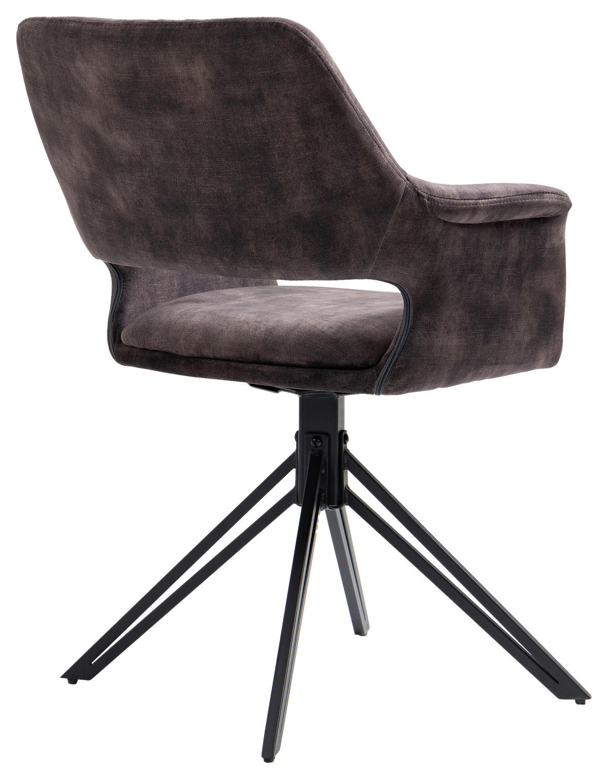 Stuhl ESTELLE  2er-Set anthrazit Vintage schwarz Stoff Metall ESTELLE  2er-Set - schwarz/anthrazit - byLIVING