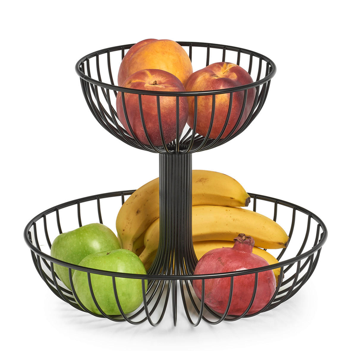 Zeller Obst-Etagere 2-lagig schwarz Metall B/H/L: ca. 32x25,8x32 cm günstig online kaufen