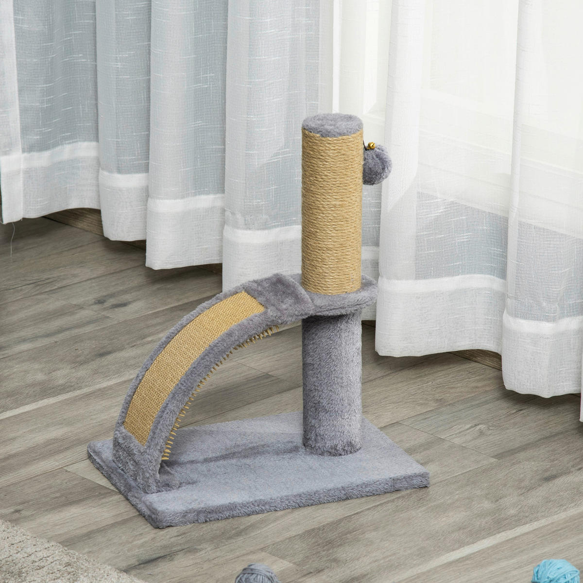 PawHut Kratzbaum grau Polyester B/H/L: ca. 24x43x34 cm Kratzbaum - grau (34,00/24,00/43,00cm) - PawHut