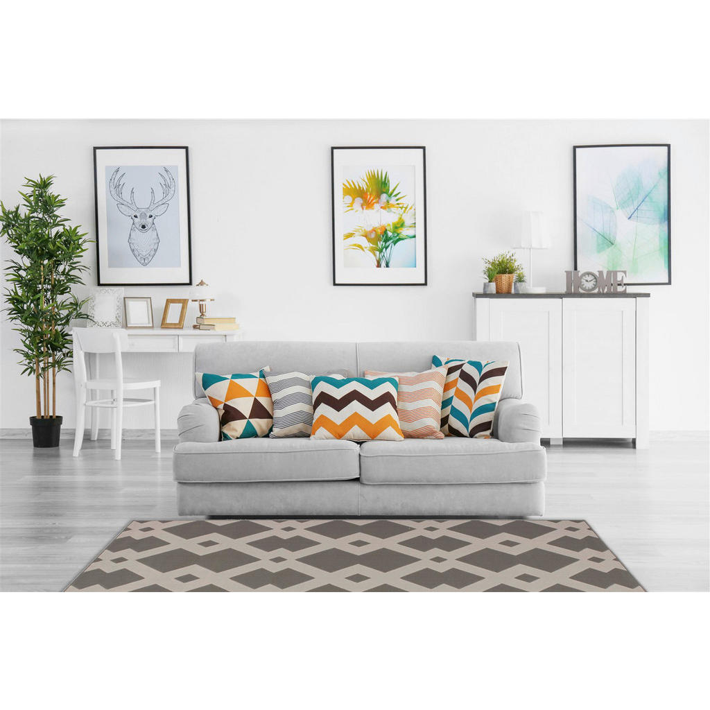 Thumbnail - Kayoom Kurzflorteppich Now! 125 taupe B/L: ca. 80x150 cm