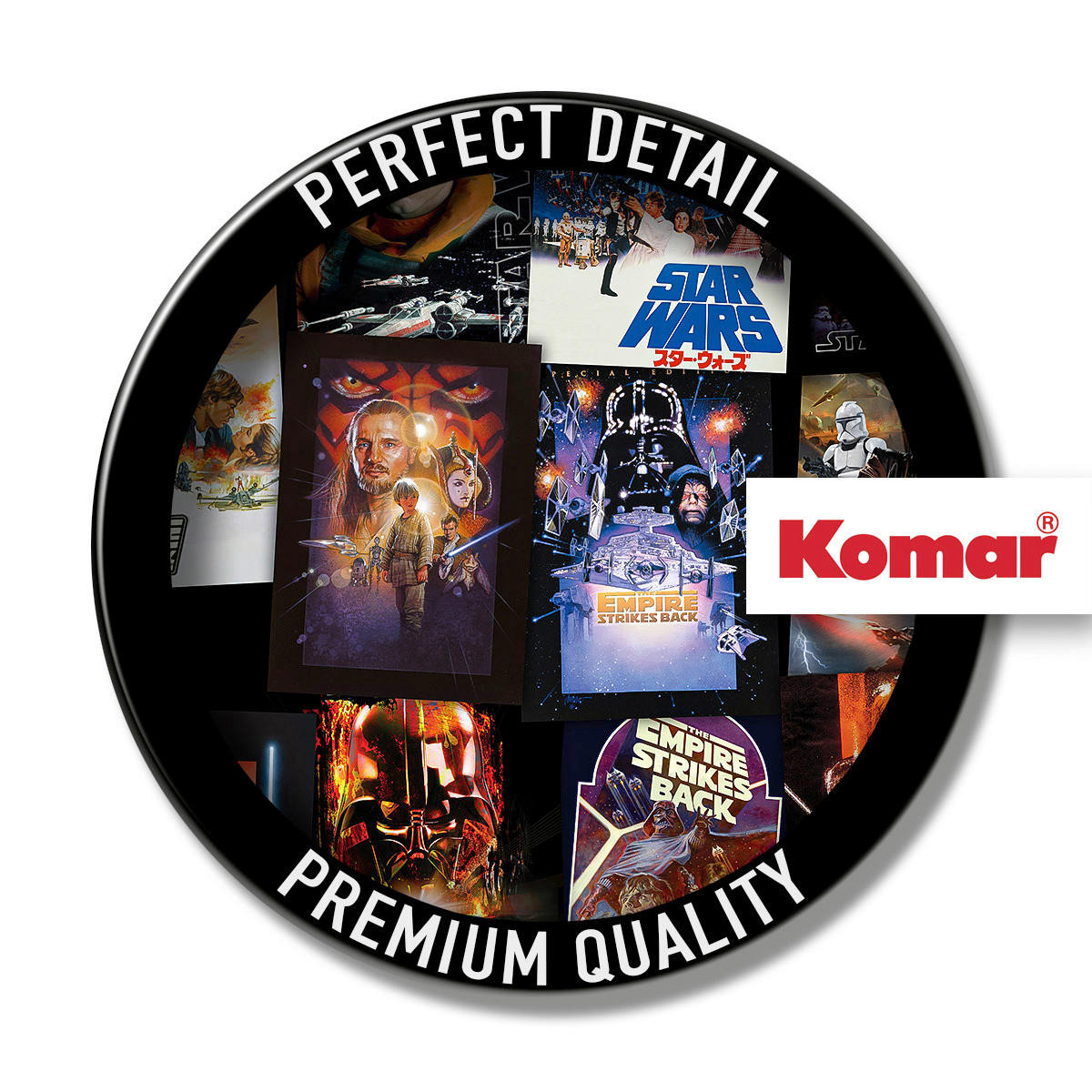 Komar Fototapete Star Wars Posters Collage B/L: ca. 120x200 cm Star Wars Posters Collage - (120,00/200,00cm) - Komar