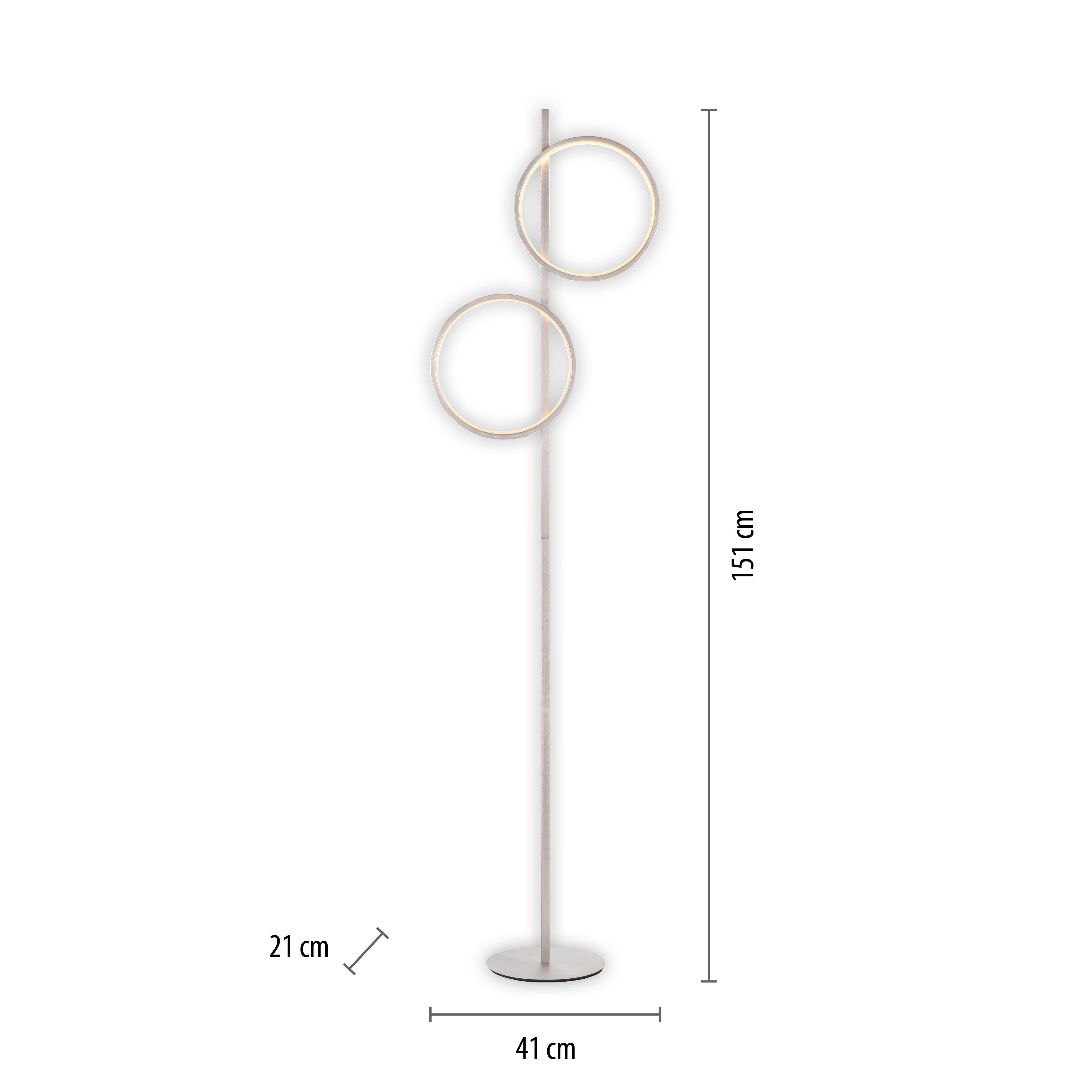 Just Light LED Stehleuchte silber Eisen 2 Brennstellen LED-Stehleuchte_Mini-Ritus - silber - Just Light