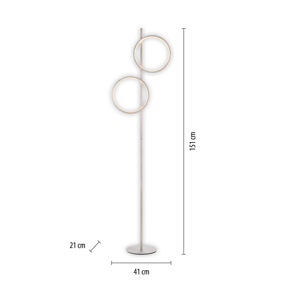 Just Light LED Stehleuchte silber Eisen 2 Brennstellen LED-Stehleuchte_Mini-Ritus - silber - Just Light
