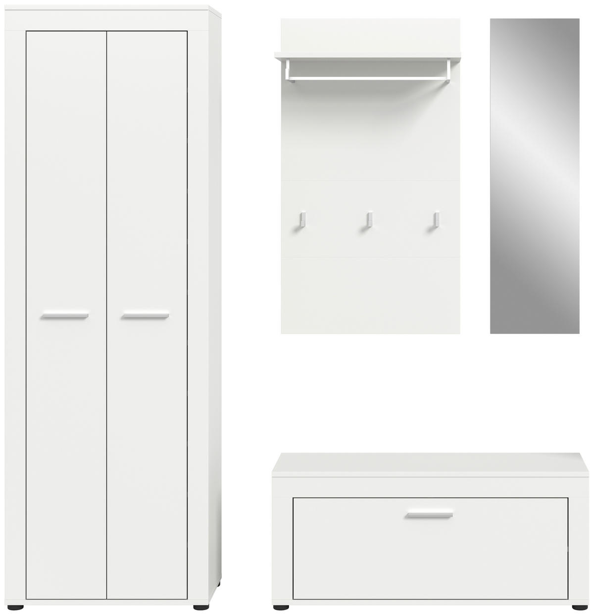 Garderobe JAM weiß B/H/T: ca. 184x191x35 cm JAM - weiß (184,00/191,00/35,00cm) - xonox.home