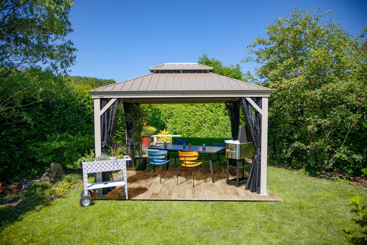 Sojag Pavillon Messina champagner Metall B/H/L: ca. 363x292x298 cm Messina - champagner (298,00/363,00/292,00cm) - Sojag