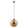 Reality Pendelleuchte R30771004 altmessing amber Metall Glas H/D: ca. 150x30 cm E27 1 Brennstellen Dino - altmessing/amber (30,00/150,00cm) - Reality