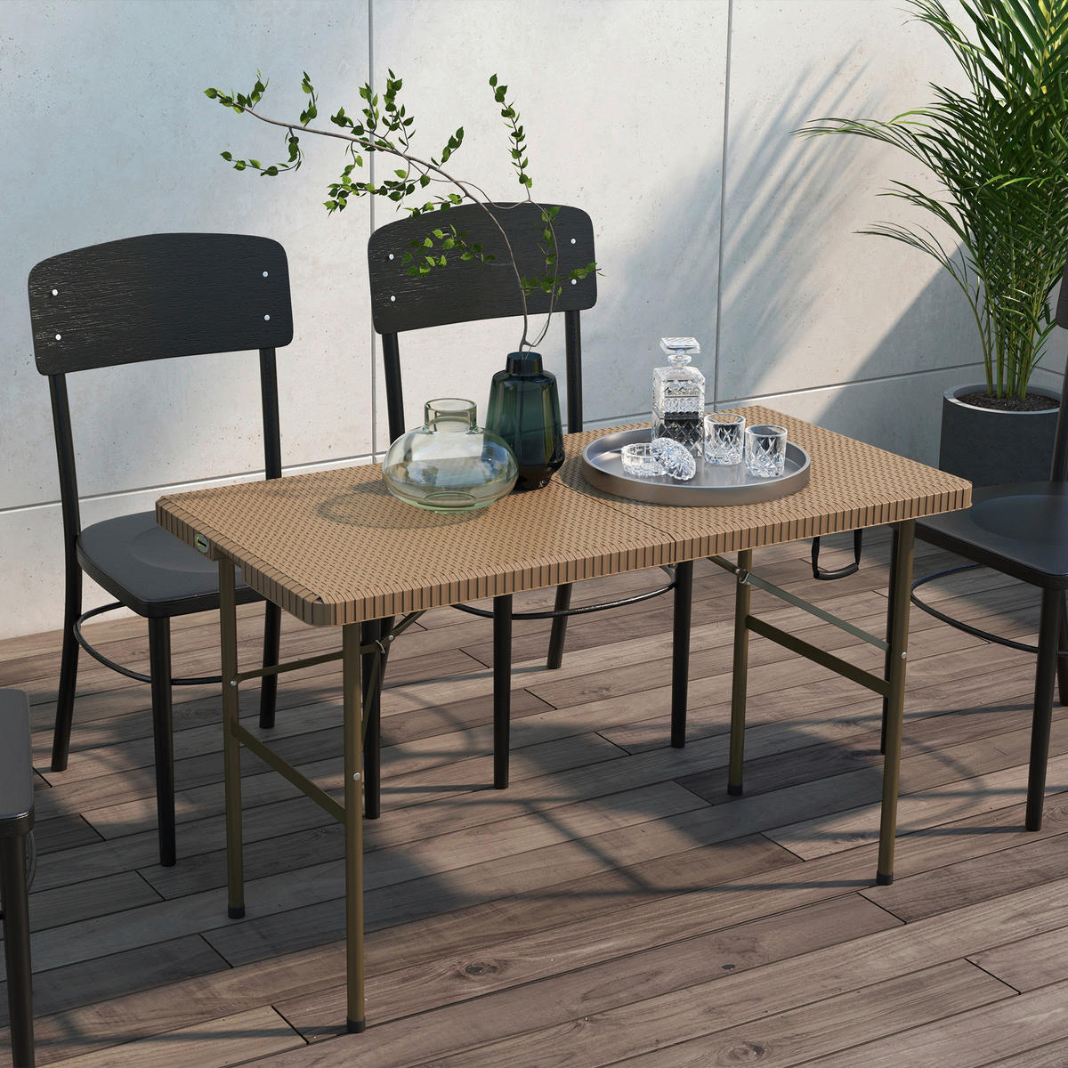 Outsunny Campingtisch B/H/L: ca. 60x73x122 cm Campingtisch - braun (122,00/60,00/73,00cm) - Outsunny