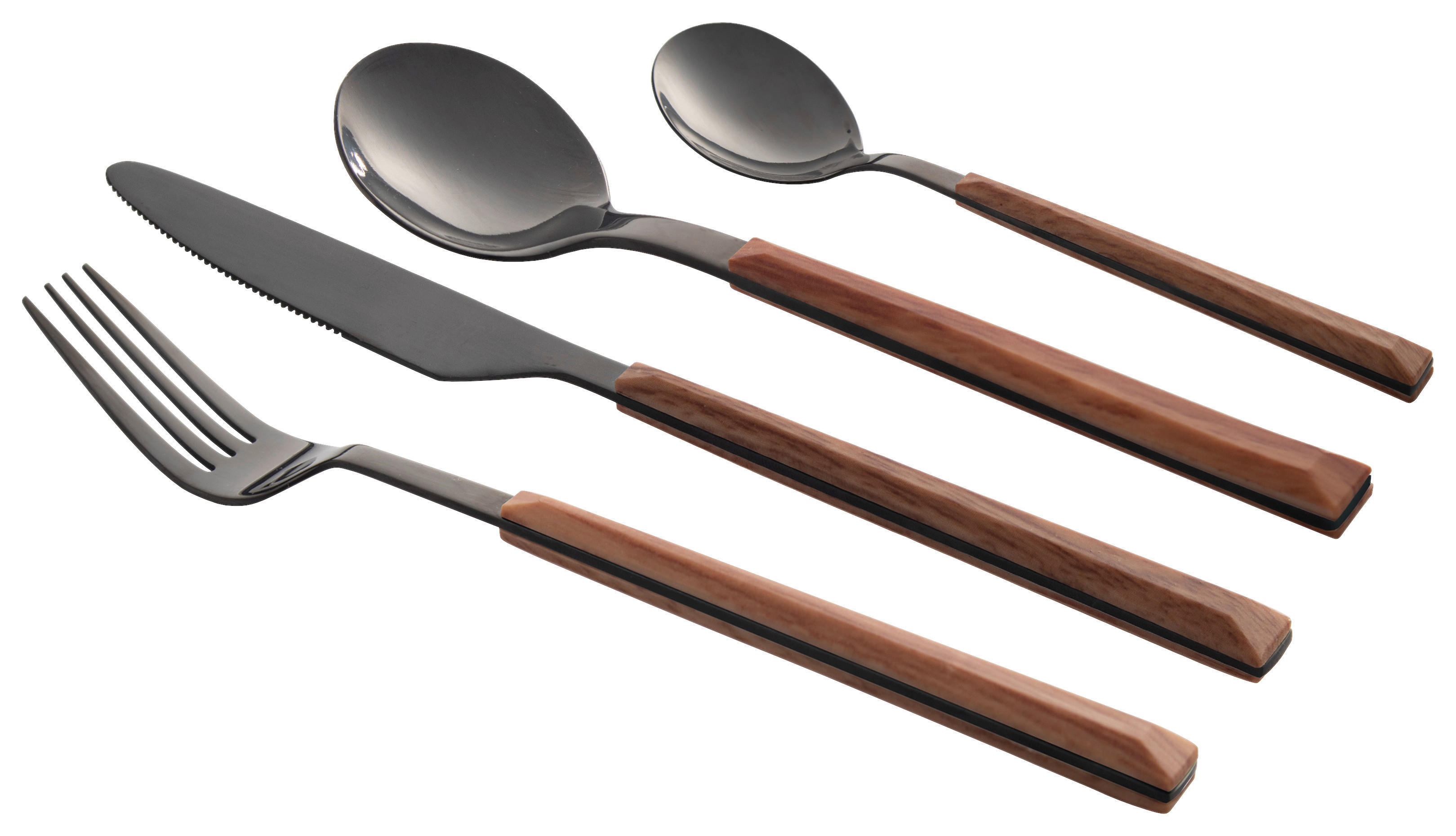 SCHÄFER Besteckset Maple Wood silber Edelstahl 24 tlg. günstig online kaufen