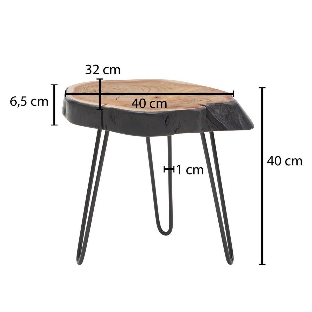Beistelltisch braun Holz B/H/T: ca. 40x40x32 cm Beistelltisch - braun (40,00/40,00/32,00cm) - Wohnling