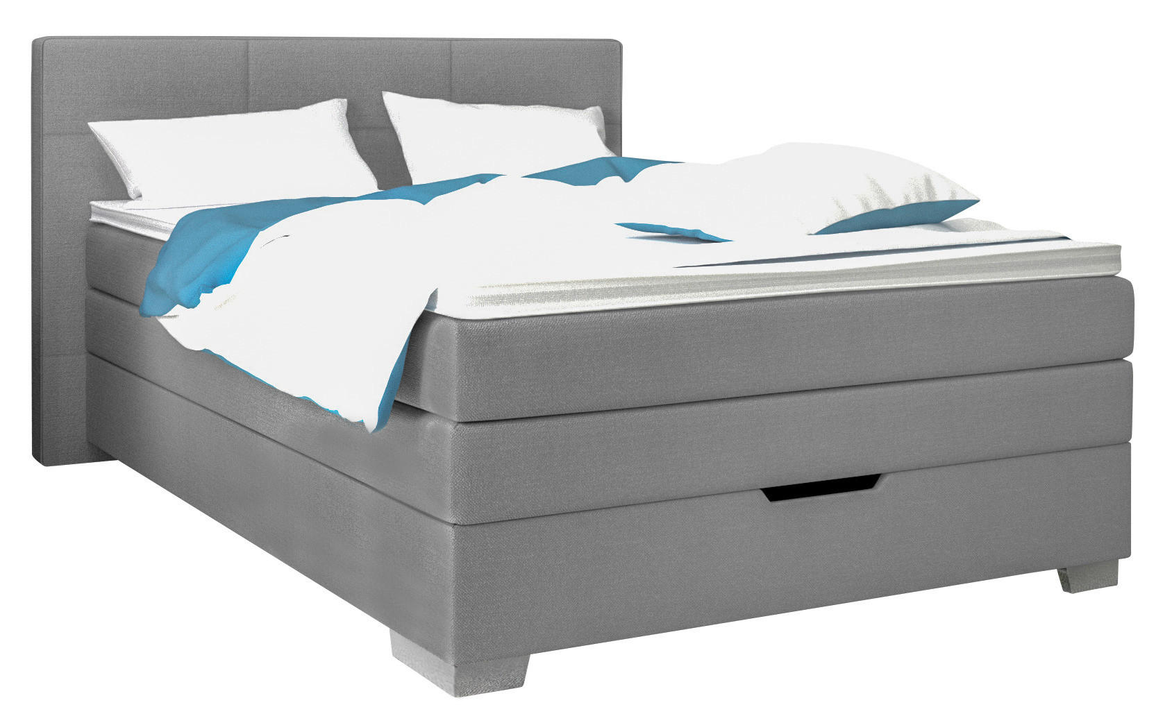 Boxspringbett Anika grau Liegefläche B/L: ca. 140x200 cm Anika - silber/grau (161,00/111,00/214,00cm)