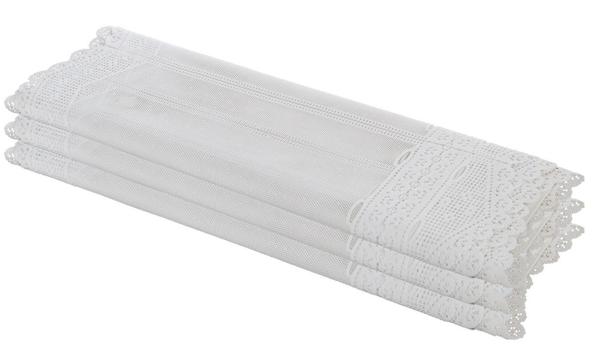 Scheibengardinen-Meterware Rieden weiß H: ca. 45 cm Rieden - weiß (45,00cm)