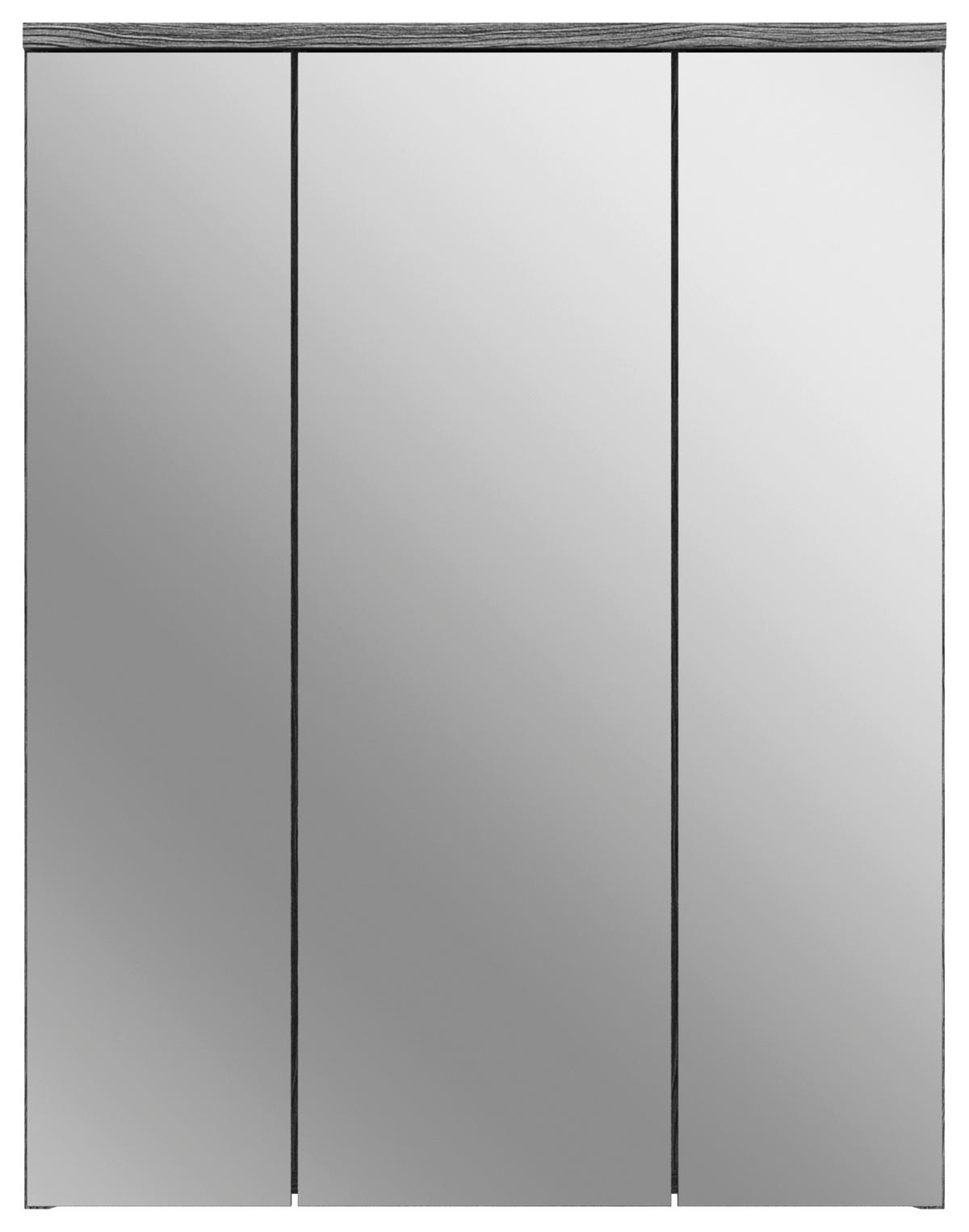Badezimmer-Set BLAKE Rauchsilber Nachbildung weiß Hochglanz B/H/T: ca. 64x191x34 cm BLAKE - weiß (64,00/191,00/34,00cm) - xonox.home