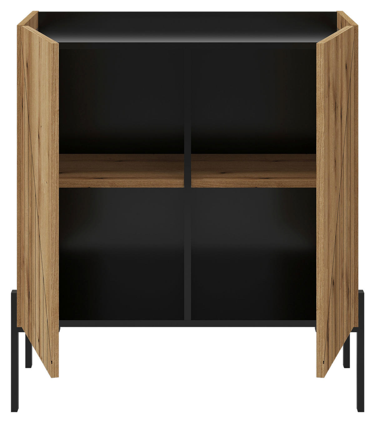 Kommode Neo Evoke Oak Nachbildung schwarz B/H/T: ca. 80x91x40 cm Neo - schwarz (80,00/91,00/40,00cm) - xonox.home